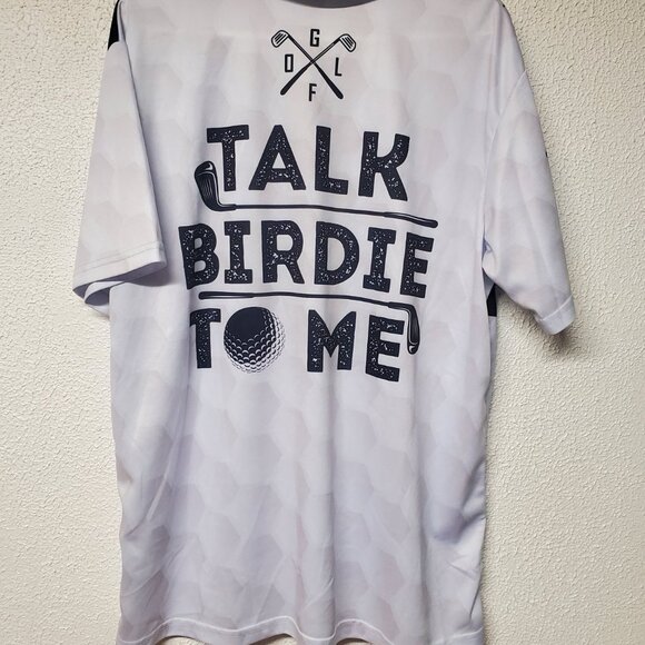 Mens Polo Golf Shirt by LASFOUR - Talk Birdie To Me - Size Large - Picture 2 of 3
